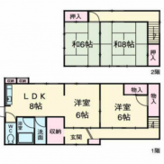 群馬県高崎市 空室 土地205平米 戸建て4DK＋付属建物（2階建物置） 満室時利回り19.88％
