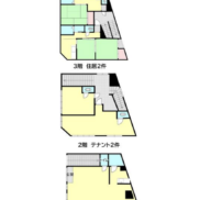 山口県下関市 賃貸5の3 土地88.59平米 1K×1戸、2K×1戸、テナント×3戸 満室時利回り21.76％