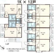 千葉県松戸市 満室稼働中 木造 1K×12戸 満室時利回り7.7％
